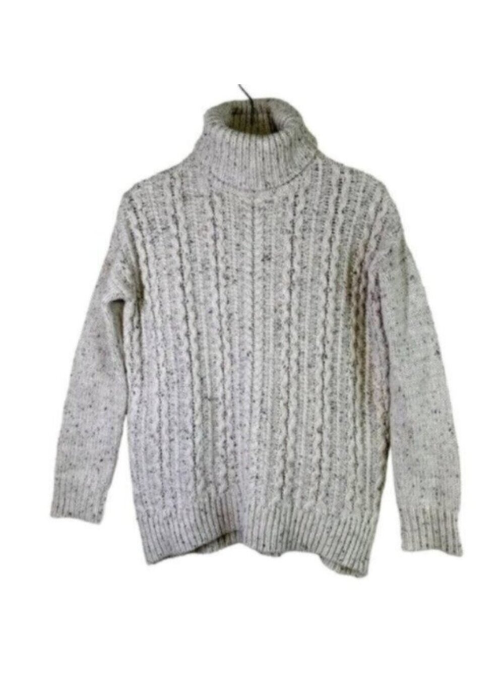 Garage | Cream Fleck Turtle Neck Cable Knit Sweater Size Small
